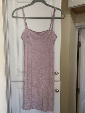 Sparkle Slip Dress in Light Pink